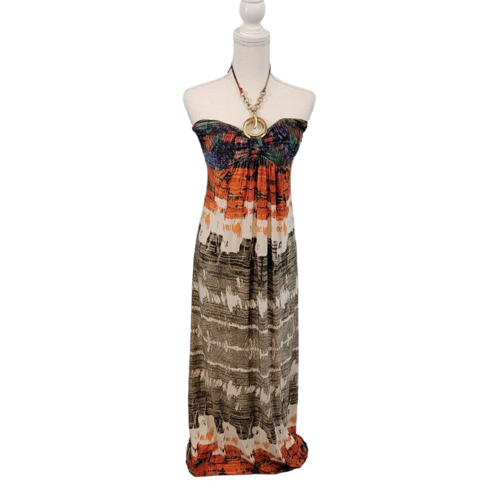 CODIGO Evening Dress Strapless Colorful Long Size Large Boho‎ Colorful READ EUC